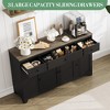 55" Sideboard Buffet Cabinet with 3 Drawers & 4 Doors, Adjustable Shelf Kitchen Storage Console for Dining Room Living Room - 4 of 4