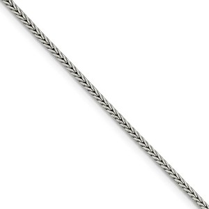 Black Bow Jewelry 2mm Sterling Silver Diamond Cut Solid Round Franco Chain Necklace - 1 of 4