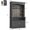 Coffee Bar Cabinet with LED Lights 72" Tall Buffet Cabinet with Storage Farmhouse Kitchen Sideboard Tall Coffee Hutch with Microwave Stand - 2 of 4