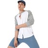 Campus Sutra Men Men's White & Grey Raglan Shirt - 2 of 3