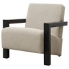 Boucle Fabric Upholstered Accent Arm Chair with Angled Armrests and Modern Geometric Silhouette - 3 of 4