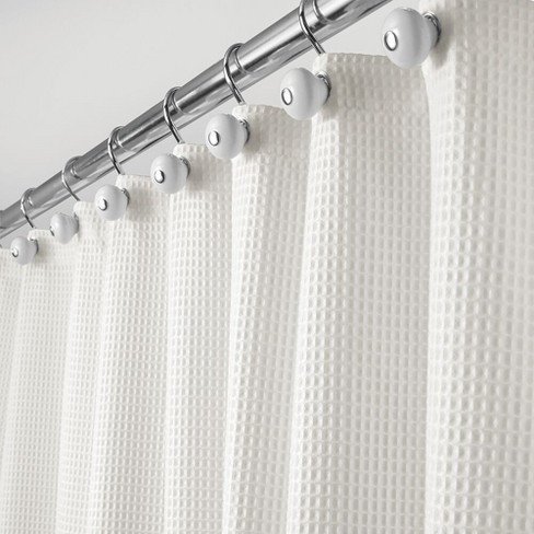 Mdesign Waffle Weave Fabric Shower, 96 Long Fabric Shower Curtain