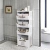 4-Tier Rolling Storage Cart with Wheels, Large Capacity Kitchen Cart, Mobile Utility Cart with with Push Handle and Baskets, Bathroom, Laundry Room - 2 of 4