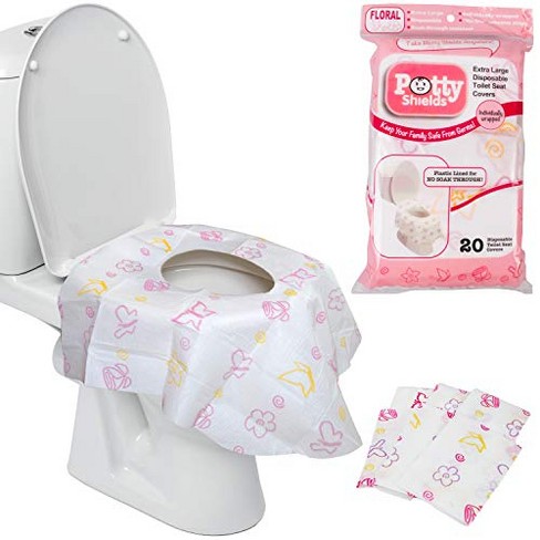 Disposable Toilet Seat Covers For Kids & Adults, 20 Pack - Protect From  Public Toilets While Potty Training & More - Extra Large, Waterproof,  Portable, Individually Wrapped - Pink/floral : Target