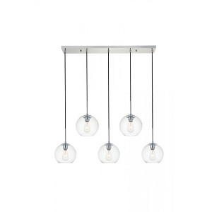 Elegant Lighting Baxter 5 Lights Chrome Pendant With Clear Glass - 1 of 4