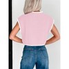 Clearlove Womens Summer Cropped Sweater Vest Trendy Cap Sleeve Crop Tops Crew Neck Loose Knit Tank Top - 4 of 4