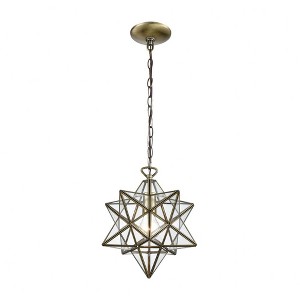 Elk Home Moravian Star 1 - Light Pendant in  Antique Brass - 1 of 3
