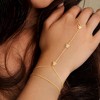 Turandoss 18K Gold Hand Chain Bracelet for Women - Dainty Cubic Zircon Finger Rings Bracelets Adjustable, Gold Chain Bracelet, Christmas Gifts, 6+2In - 3 of 4