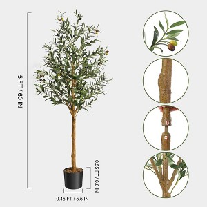 4FT /4.25FT /5FT /6FT Artificial Olive Tree Tall Faux Silk Olive Trees 1pack or 2pack - 1 of 4