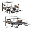 Daybed with Trundle,Twin Daybed with Pop Up Trundle Set,Metal Twin Bed Frame with Steel Slat Support - 2 of 4