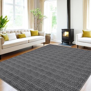 5x7, Washable Runner Rug Rug Runners for Hallways Non Slip Entryway Rug Modern Farmhouse Kitchen Runner Rug Black - 1 of 4