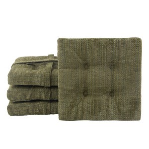 Gripper Non-Slip Square Bar Stool Cushion with easy closure Straps Set of 4 - 1 of 4