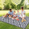 9x12' Waterproof Outdoor Rug, Reversible Plastic Patio Rugs with Storage Bag, Portable Carpet for Camping, Balcony Deck Backyard - 3 of 4