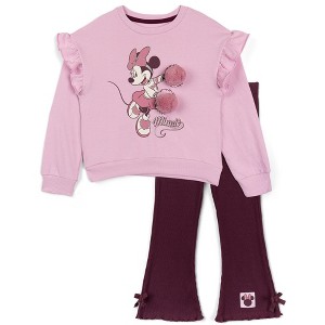 Disney Fleece Pullover Sweatshirt and Ribbed Flare Leggings Outfit Set Toddler - 1 of 4