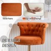 2 Pack Adjustable Height Swivel Bar Stool with Velvet Upholstery and Footrest Featuring Tufted Button Design - 2 of 4
