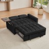 CAVINAS Modern Sofa Bed, Soft Velvet Convertible Sofa with Adjustable Backrest and Plastic Legs - 2 of 4