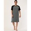 Lars Amadeus Men's Comfy Lounge Soft Loose Short Sleeves Sleep Nightgown - 2 of 4