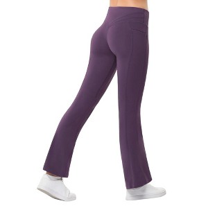 Women's High Waisted Workout Leggings with Zipper Pockets Athletic Yoga Pants Lounge Casual - 1 of 4
