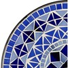 Teal Island Designs Modern Black Round Outdoor Accent Side Table 14" Wide Light Blue Mosaic Tabletop Front Porch Patio Home House Balcony - 3 of 4