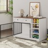 Garvee Large Dog Crate Furniture,47¡± Dog Crate with 2 Drawers and 4 Shelves,Heavy Duty Wooden Dog Crate,Decorative Dog Indoor Kennel Furniture,White - 3 of 4