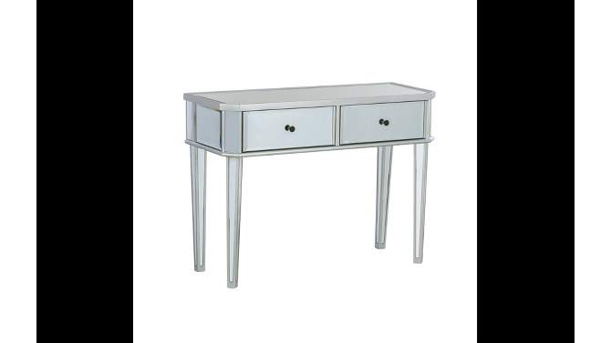 Carrick Glam Mirrored Console With 2 Storage Drawers Silver Painted Finish - Powell, 2 of 15, play video