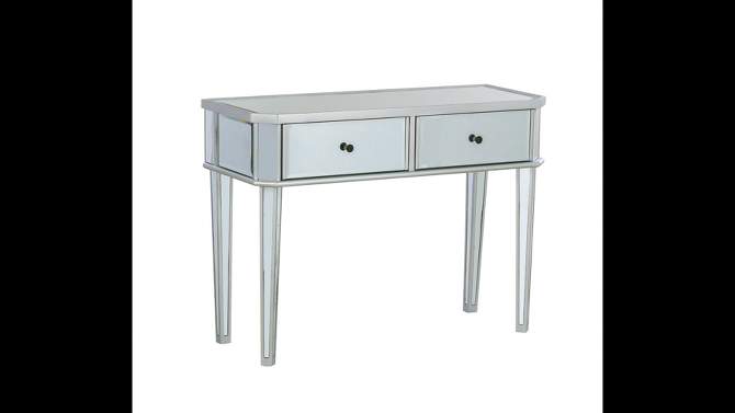 Carrick Glam Mirrored Console With 2 Storage Drawers Silver Painted Finish - Powell, 2 of 15, play video