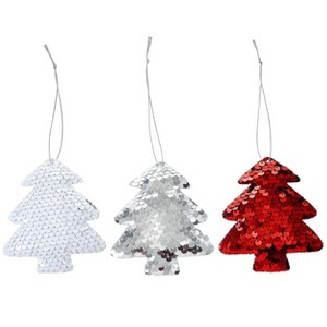 Gloria Duchin Set of 3 Sequin Christmas Tree Tree Ornaments - 1 of 1