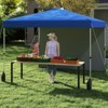 Tangkula 10 X 10 FT Pop up Canopy Tent w/ 1 Sidewall Wheeled Bag 8 Stakes & 4 Wind Ropes - 4 of 4