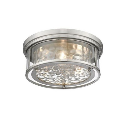 Brushed Nickel 16" Glass 3-Light Flush Mount