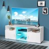 TV Stand, Modern Television Table,High Glossy Entertainment Center With LED Lights, Open Storage Shelves For 32-60 Inch TV Living Room Game Room - 4 of 4