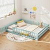 Costway Queen Size Floor Bed with Full Length Safety Guardrails & Door for Boys, Girls Pink/Gray/Natural/Icy Aqua/White/Mint Sky - 2 of 4
