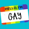 Adult Design By Humans Hello I'm Name Tag Rainbow Pride By MINHMINH T-Shirt - 2 of 2