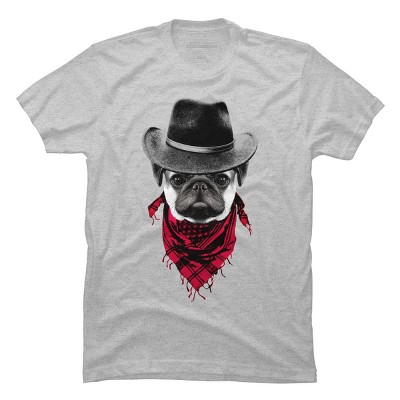 Men's Design By Humans Cowboy Pug By clingcling T-Shirt