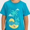 Toddler Boys' Short Sleeve Beach Scenic Graphic T-Shirt - Cat & Jack™ Turquoise Blue - image 2 of 3