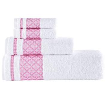 Kafthan Textile Plaid Cotton Bath Towels (Set of 4)