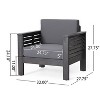 Christopher Knight Home Louver Outdoor Club Chairs with Cushions Acacia Wood Dark Gray - 3 of 4