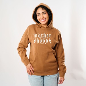 Simply Sage Market S.W.Smiley Mother Hood Distressed Hoodie - M - Camel - 1 of 4