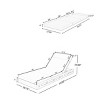 Outdoor Chaise Lounge with Tri-Fold Cushion,Adjustable Acacia Wood Patio Chaise Lounge,Folding Chaise Lounge Chair for Garden-Cuddlewood - 4 of 4