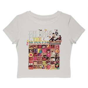 The Monkees Women's The Birds The Bees Short Sleeve Graphic Cotton Baby Tee - 1 of 3