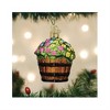 Old World Christmas Blown Glass Ornament for Christmas Tree, Whiskey Barrel with Flowers - 4 of 4