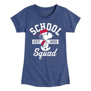 Girls' - Peanuts - Snoopy School Squad Fitted Short Sleeve Graphic T-Shirt - 1 of 4