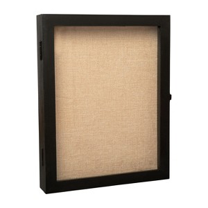 Merrick Lane Miller Wooden Display Case with Fabric Overlay - 1 of 4