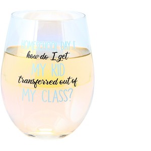 Pavilion Gift Company - Homeschool Day 1 - 18 oz Stemless Glass - Drinkware - 1 of 4