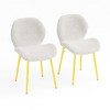 Homy Casa Set of 2 White Boucle Dining Chairs with Gold Metal Legs for Modern Dining Room - 2 of 4