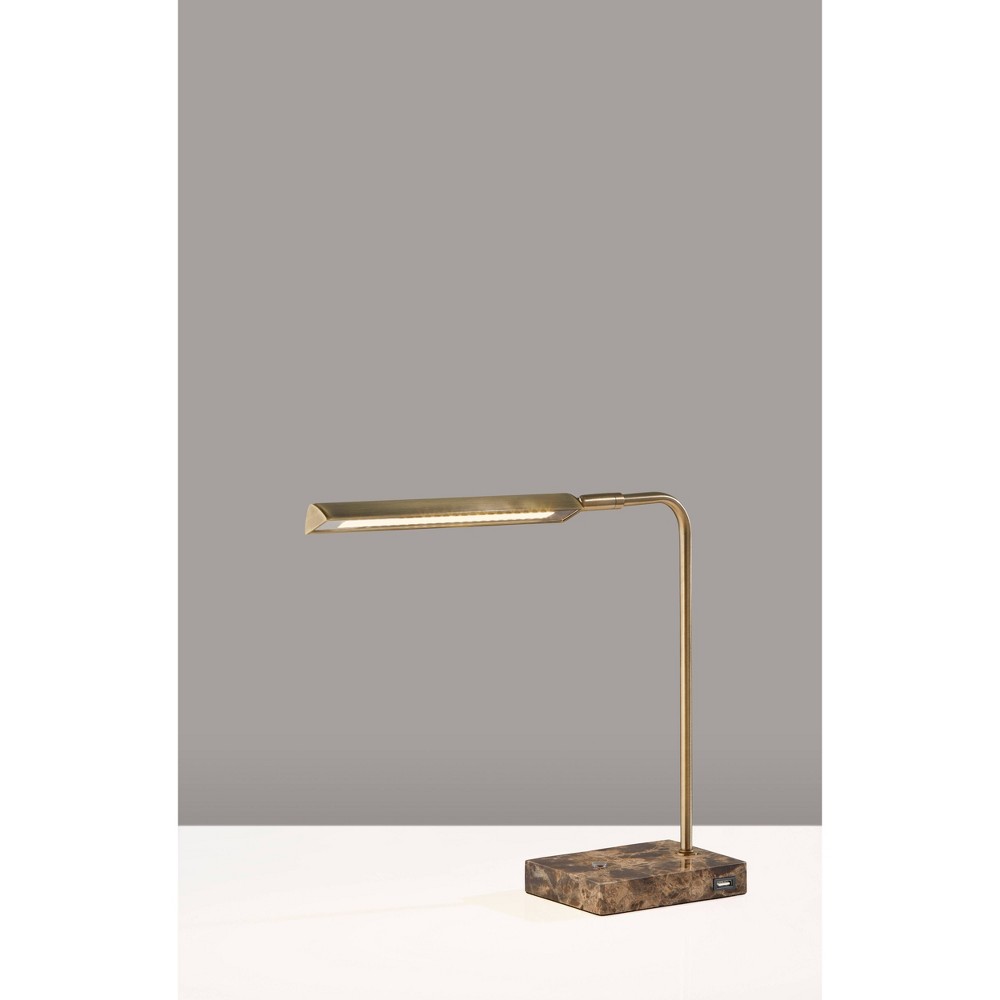 Photos - Floodlight / Street Light Adesso Reader Desk Lamp Antique Brass   (Includes LED Light Bulb)