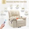 Power Lift Massage Recliner Chair for Elderly with Adjustable Massage & Heating, Side Storage Pockets, Retractable Armrests for Living Room - 3 of 4