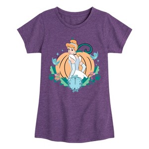 Girls' - Disney Princess - Cinderella Midnight Pumpkin Fitted Short Sleeve Graphic T-Shirt - 1 of 4