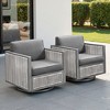 Belord Luxury Patio Swivel Glider Rocking Chairs Set of 2, All Weather Round Wicker Rattan Swivel Chair for Porch - 3 of 4