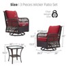 Outdoor Swivel Rocking Chair, 3 Piece Rattan Encrypted Patio Furniture Wicker Bistro Set,Beige - 2 of 4