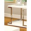 23.6" Lacquer End Table with Chrome Frame Accents and Open Bottom Shelf, Contemporary Style for Living Room or Bedroom - 4 of 4